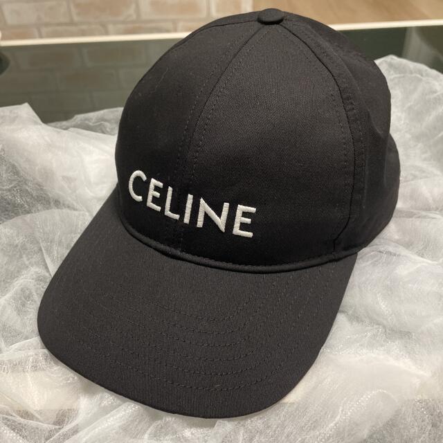 celine - 新品未使用 セリーヌ ロゴ ベースボールキャップ 帽子 黒の