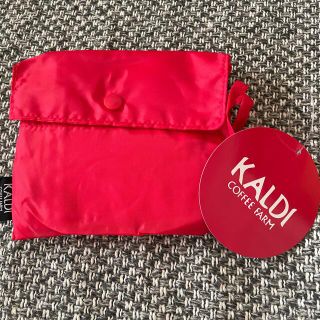 カルディ(KALDI)のカルディ　エコバッグ　赤(ノベルティグッズ)