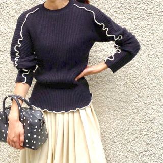 LE CIEL BLEU Mellow Rib Knit Tops レッド