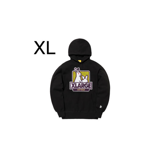 XLARGE × FR2 Fxxk Icon Hoodie black XL