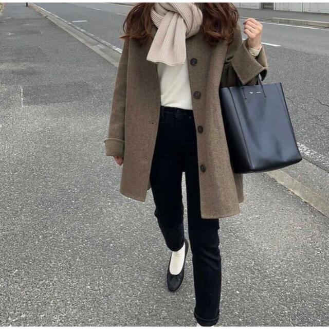 カラー杢ブラウンas.style  middle basic coat