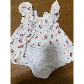 ベビーギャップ(babyGAP)のBaby Gap 肩フリルワンピース(セパレート)6〜12month(ワンピース)