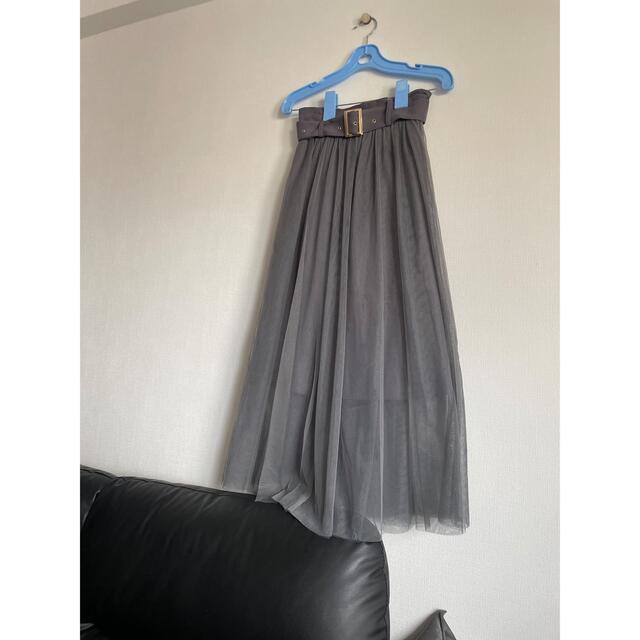REDYAZEL(レディアゼル)のレディアゼル　ベルト付チュールスカート レディースのスカート(ロングスカート)の商品写真