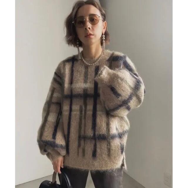 PAINT CHECK FLUFFY KNIT