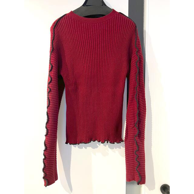 LE CIEL BLEU Mellow Rib Knit Tops レッド