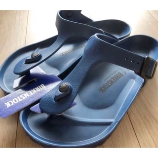 ビルケンシュトック(BIRKENSTOCK)の新品 ビルケンシュトック  ギゼ 24.5 38  紺 サンダル ネイビー (サンダル)