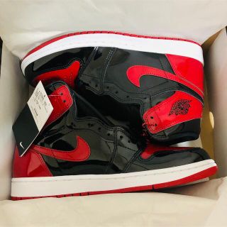 ナイキ(NIKE)の NIKE AIR JORDAN 1 PATENT BRED 26.5(スニーカー)