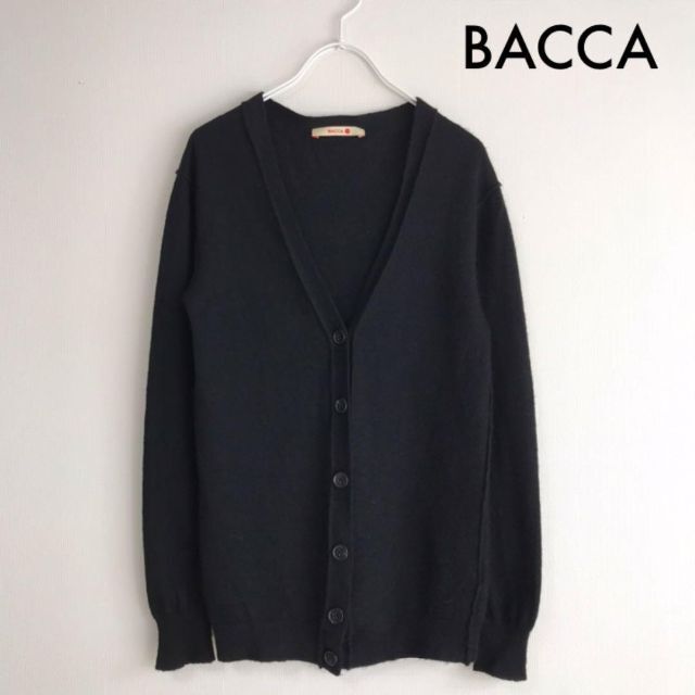 バッカ BACCA 長袖 アルパカ ウール ニット セーター カーディガン 黒