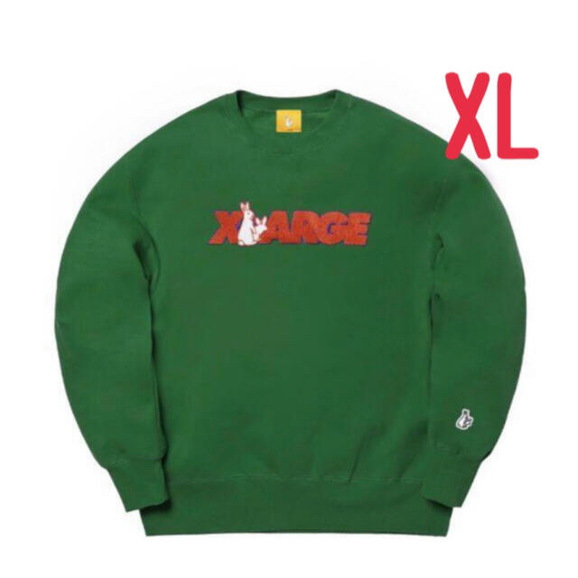 FR2 XLARGE Logo Crew Sweat グリーン XLサイズ