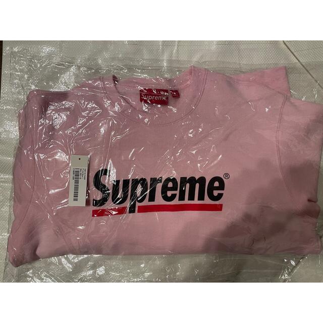 supreme underline crewneck ピンク