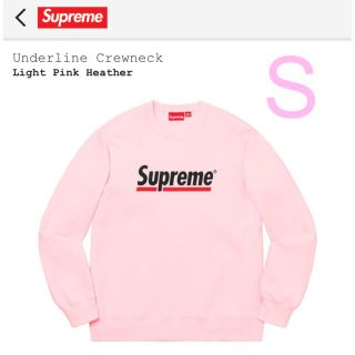 Supreme Underline Crewneck Pink Sサイズ