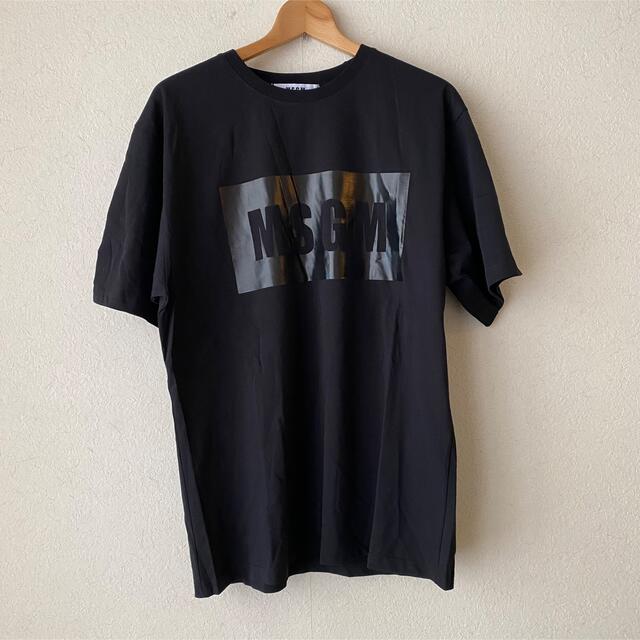 早割！【MSGM】ボックスロゴ Ｔシャツ 黒 S