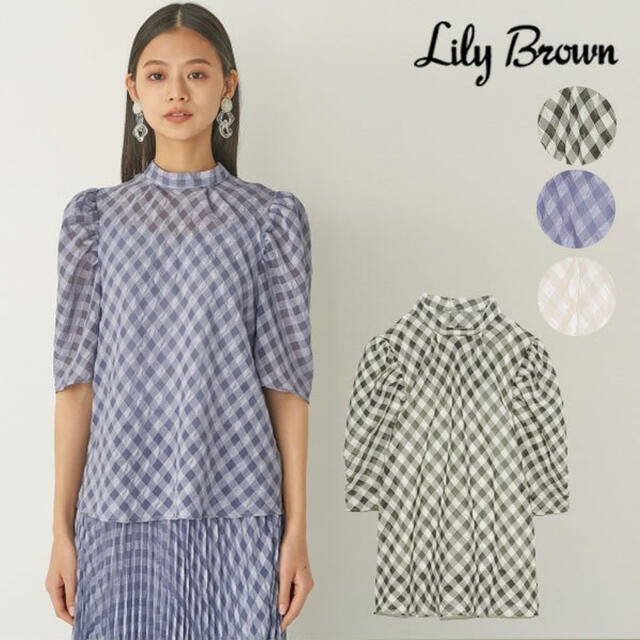 Lily Brown(リリーブラウン)のlily brown  チェックトップス　スカート レディースのトップス(シャツ/ブラウス(半袖/袖なし))の商品写真