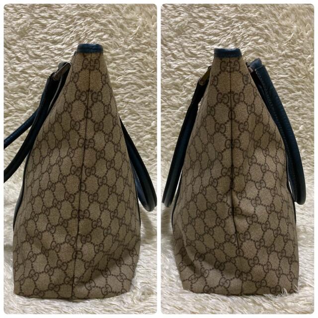 Gucci(グッチ)のGUCCI グッチ トートバッグ PVC レザー GGスプリーム ブルー 大容量 レディースのバッグ(トートバッグ)の商品写真