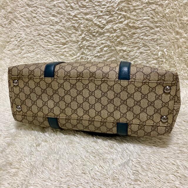 Gucci(グッチ)のGUCCI グッチ トートバッグ PVC レザー GGスプリーム ブルー 大容量 レディースのバッグ(トートバッグ)の商品写真