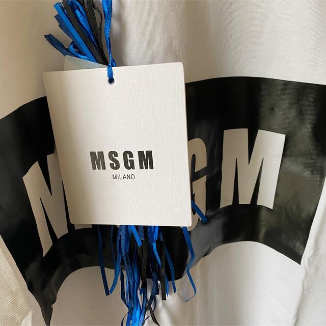 早割！【MSGM】ボックスロゴ Ｔシャツ 白 XS