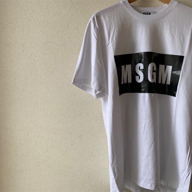 早割！【MSGM】ボックスロゴ Ｔシャツ 白 S