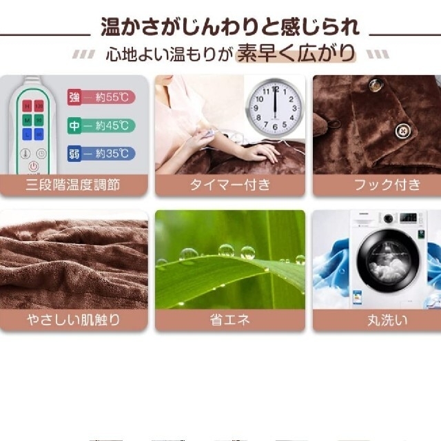 即発送　電気毛布　電気ブランケット スマホ/家電/カメラの冷暖房/空調(電気毛布)の商品写真