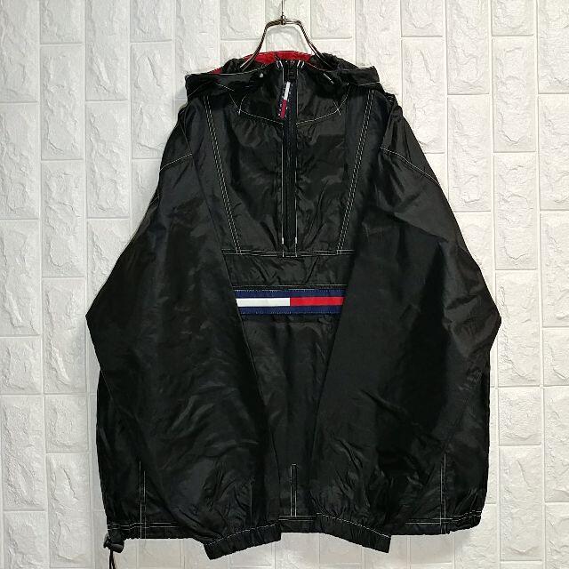 トミーヒルフィガー 90s ナイロン アノラック パーカー プルオーバー 【驚きの値段】 TOMMY JEANS ナイロンアノラックパーカー 90年代 マウンテンパーカー
