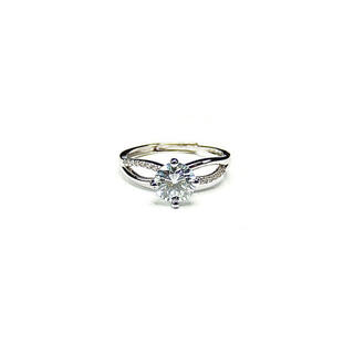モアッサナイト1ct銀925指輪15号プラチナメッキ強い輝きU00153(リング(指輪))