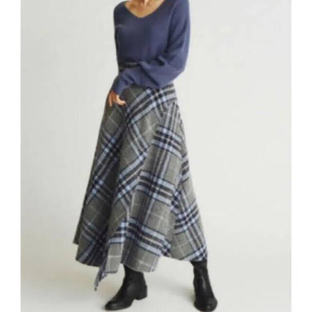 Mila Owen(ミラオーウェン)の週末限定値下　Mila Owen  大柄チェックフレアスカート レディースのスカート(ロングスカート)の商品写真