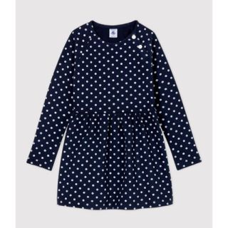 プチバトー(PETIT BATEAU)の【新品】プチバトー　　スウェットプリント長袖ワンピース　10ans(ワンピース)