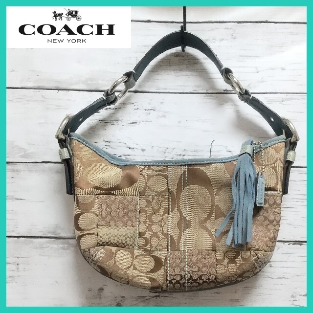 COACH(コーチ)の★正規品★ COACH ハンドバック シグネチャー ライトブルー ミニバック レディースのバッグ(ハンドバッグ)の商品写真