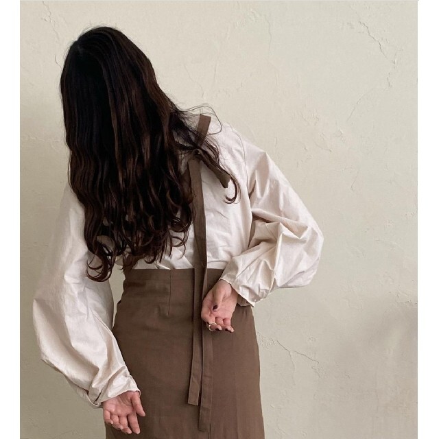 lawgy linen ligature skirt (brown)