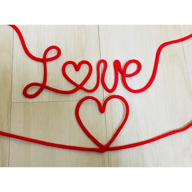 運命の赤い糸 ♡ LOVE 針金アート ウェディングフォト ハンドメイドのウェディング(その他)の商品写真