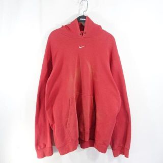 ナイキ(NIKE)のNIKE 90s CENTER LOGO HOODIE RED(パーカー)