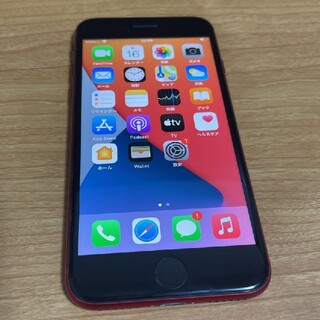 アイフォーン(iPhone)のiPhone SE 第2世代 RED 64G BT91% おまけ付 機能正常(スマートフォン本体)