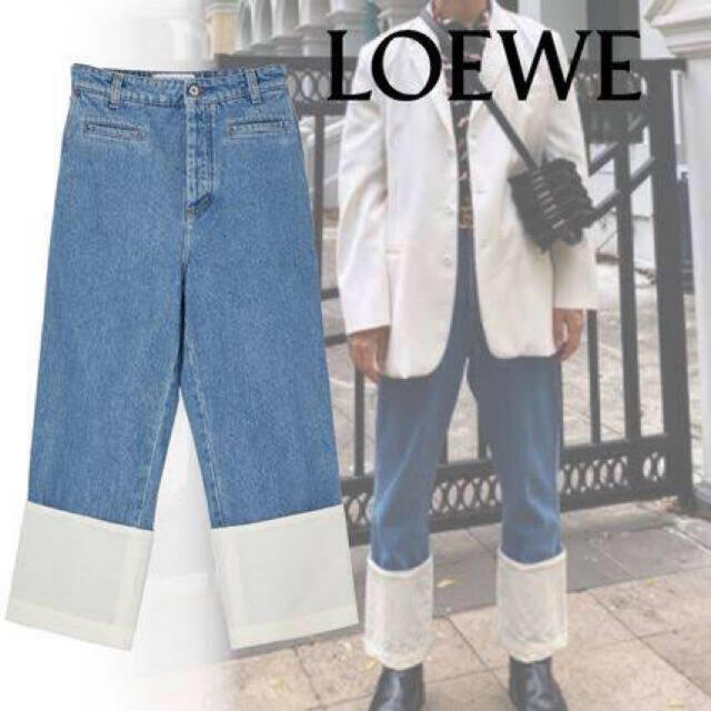 白 フリル付 LOEWE フィッシャーマンジーンズ | labiela.com
