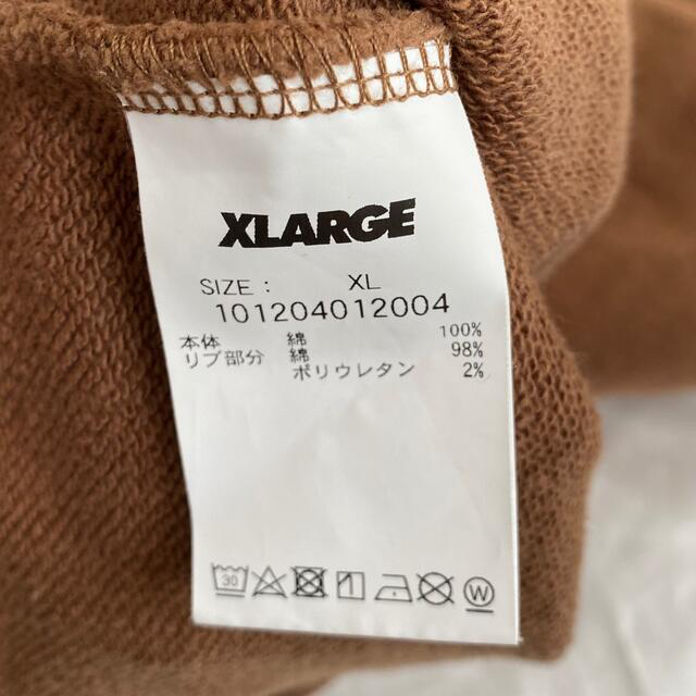 XLARGE(エクストララージ)の美品　エクストララージ　ビッグロゴ　スウェット　プルオーバー　茶　XL ゆるだぼ メンズのトップス(スウェット)の商品写真