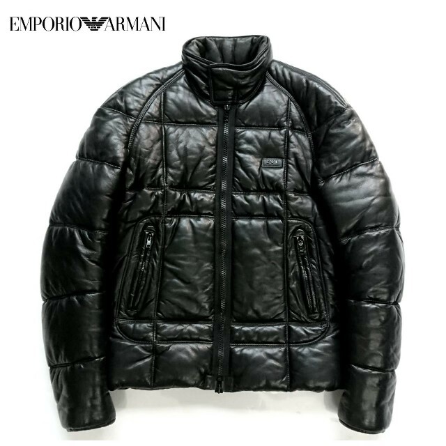 Emporio Armani - 09AW エンポリオアルマーニ 最高級ラムレザー胸タグ中綿アルペンジャケット