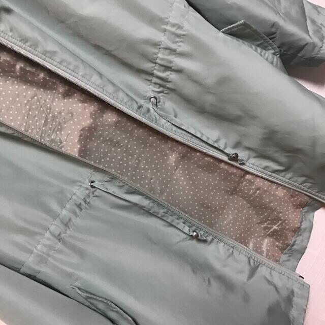 キレイめミントカラーフード付きウェスト調整付きスプリングコート13号 レディースのジャケット/アウター(スプリングコート)の商品写真