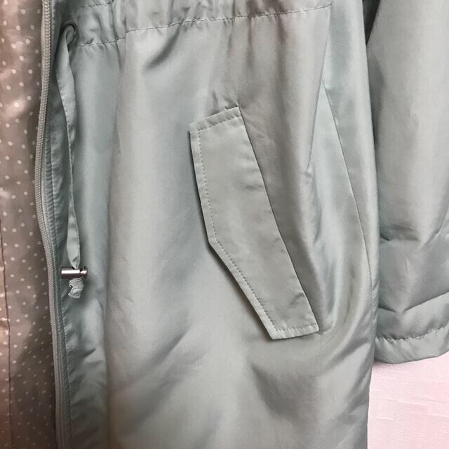 キレイめミントカラーフード付きウェスト調整付きスプリングコート13号 レディースのジャケット/アウター(スプリングコート)の商品写真