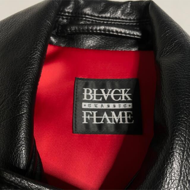 BLVCK FLAME ライダースジャケット 合皮 ブラック 美品の通販 by R's ...