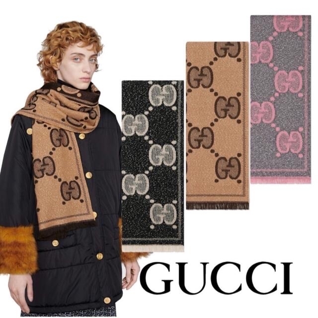 Gucci(グッチ)の今月まで！グッチ ストール GG ラメ ジャカード スカーフ レディースのファッション小物(ストール/パシュミナ)の商品写真