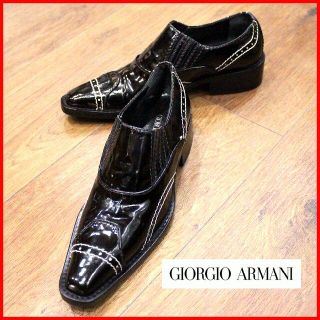 ジョルジオアルマーニ(Giorgio Armani)の超ｸｰﾙ!ｴﾅﾒﾙ!ﾛｰﾋｰﾙ!ﾌﾞｰﾃｨ◎【G.Armani】22.5 送料込(ブーティ)