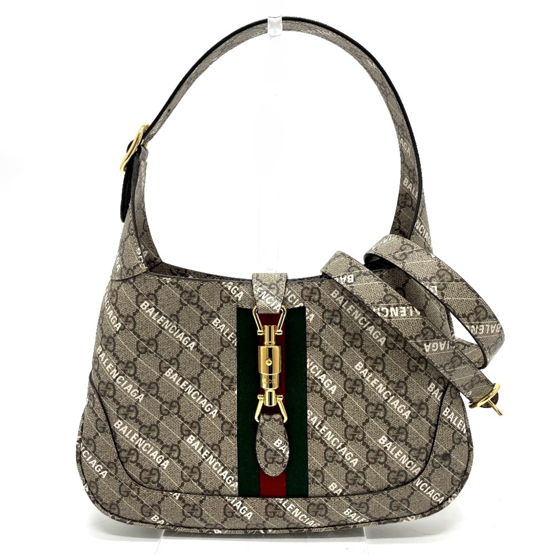 Gucci(グッチ)のグッチ GUCCI ザ ハッカー プロジェクト 636706 バレンシアガ BALENCIAGA コラボ カバン ジャッキー 1961 2WAY ハンドバッグ GGスプリームキャンバス ベージュ 新品同様 レディースのバッグ(ハンドバッグ)の商品写真