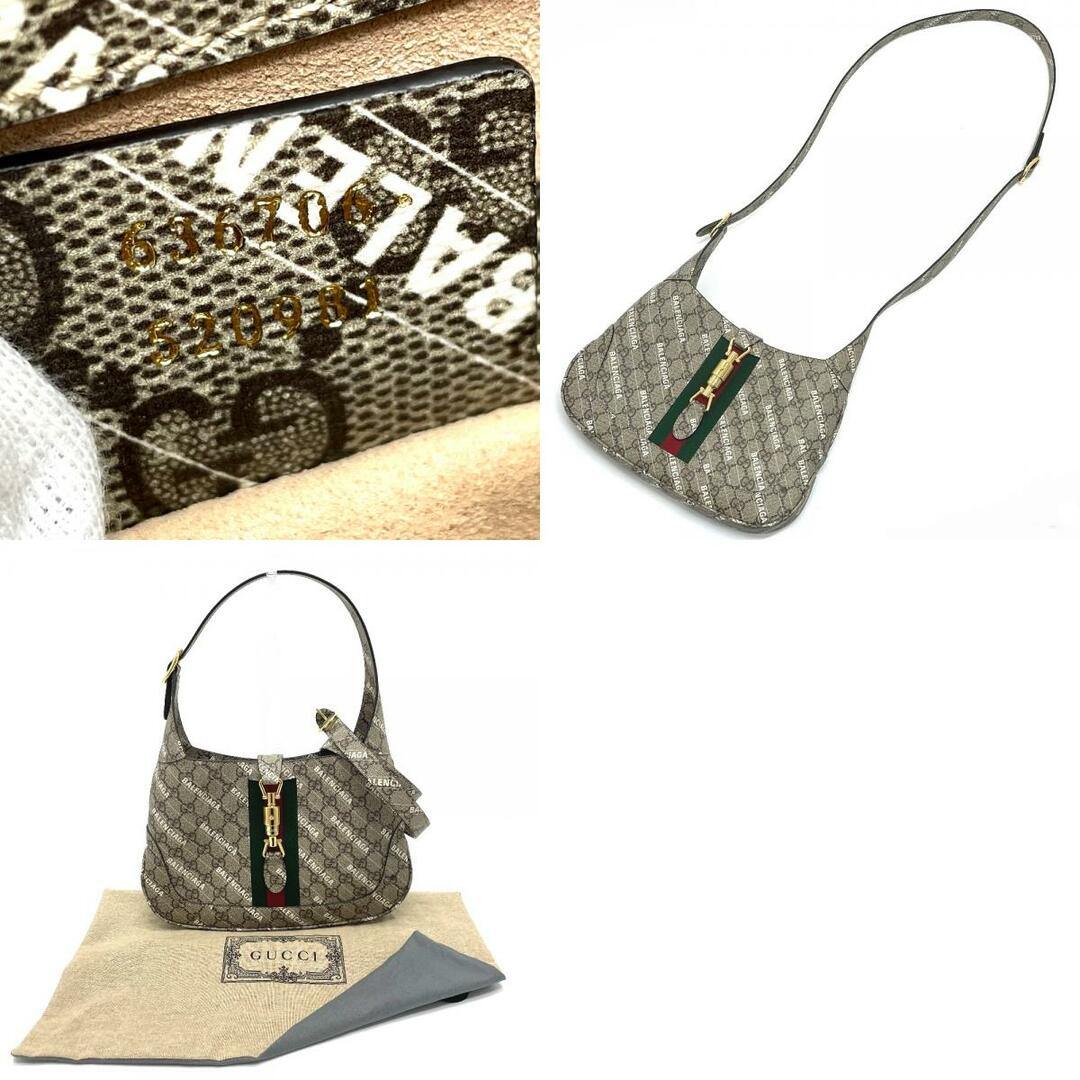 Gucci(グッチ)のグッチ GUCCI ザ ハッカー プロジェクト 636706 バレンシアガ BALENCIAGA コラボ カバン ジャッキー 1961 2WAY ハンドバッグ GGスプリームキャンバス ベージュ 新品同様 レディースのバッグ(ハンドバッグ)の商品写真