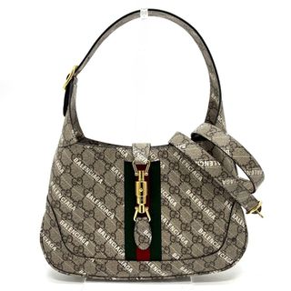 グッチ(Gucci)のグッチ GUCCI ザ ハッカー プロジェクト 636706 バレンシアガ BALENCIAGA コラボ カバン ジャッキー 1961 2WAY ハンドバッグ GGスプリームキャンバス ベージュ 新品同様(ハンドバッグ)