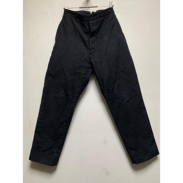 COMOLI 20AW モールスキンバックストラップパンツ 黒 サイズ1 COMOLI 20AW モールスキンバックストラップパンツ 黒 サイズ1