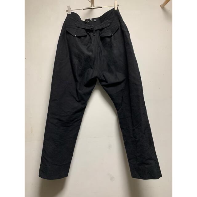 COMOLI 20AW モールスキンバックストラップパンツ 黒 サイズ1 COMOLI 20AW モールスキンバックストラップパンツ 黒 サイズ1