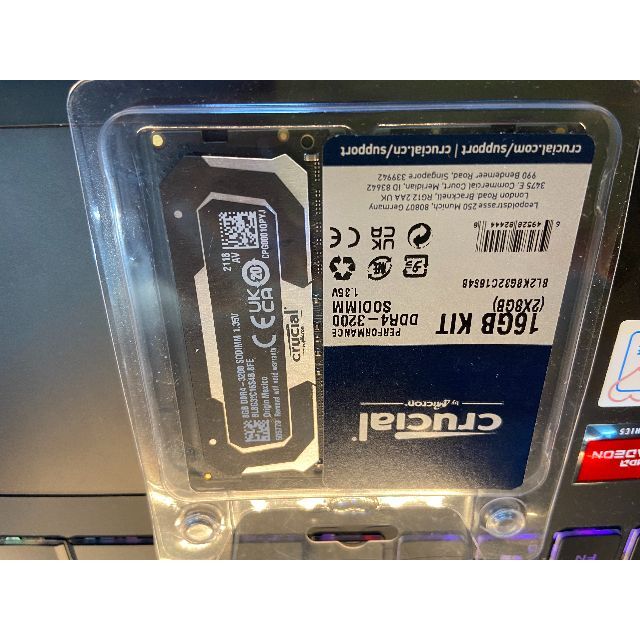クルーシャルddr4-3200 CL16 ゲーミングOCメモリー16GB