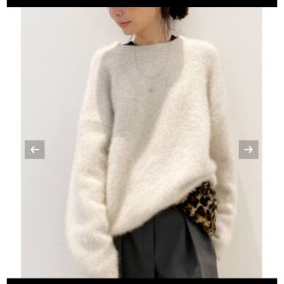 アパルトモンドゥーズィエムクラス(L'Appartement DEUXIEME CLASSE)の 今季　L'Appartement Fox*Wool Knit ホワイト (ニット/セーター)