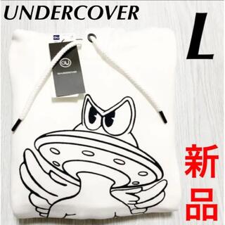 ジーユー(GU)のGU × UNDERCOVER スウェット グラフィックパーカー ホワイト L(パーカー)