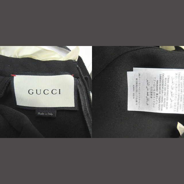 Gucci(グッチ)のGUCCI 国内正規品 ドレス フリル GGパールボタン ワンピース 黒 XL  レディースのワンピース(その他)の商品写真