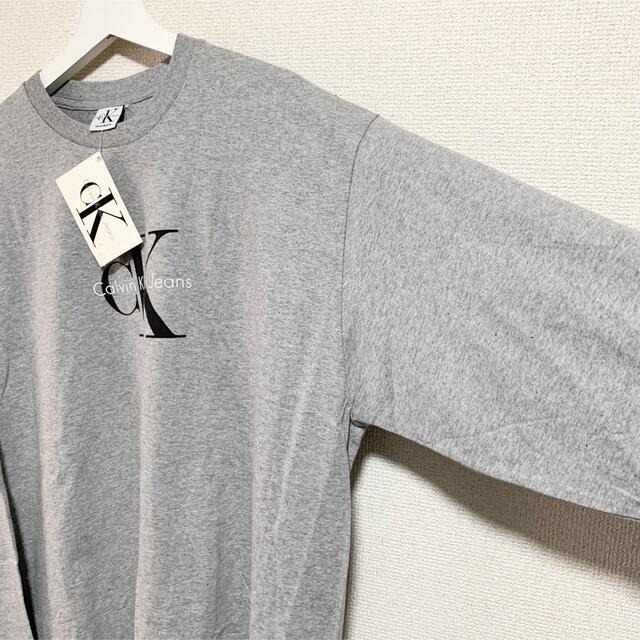 Calvin Klein(カルバンクライン)の★未使用★カルバンクライン ロンT USA製 メンズ グレー ビッグロゴ CK メンズのトップス(Tシャツ/カットソー(七分/長袖))の商品写真