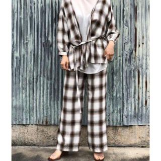 フィーニー(PHEENY)のPHEENY/RAYON OMBRE CHECK 2TUCK  チェックパンツ(カジュアルパンツ)